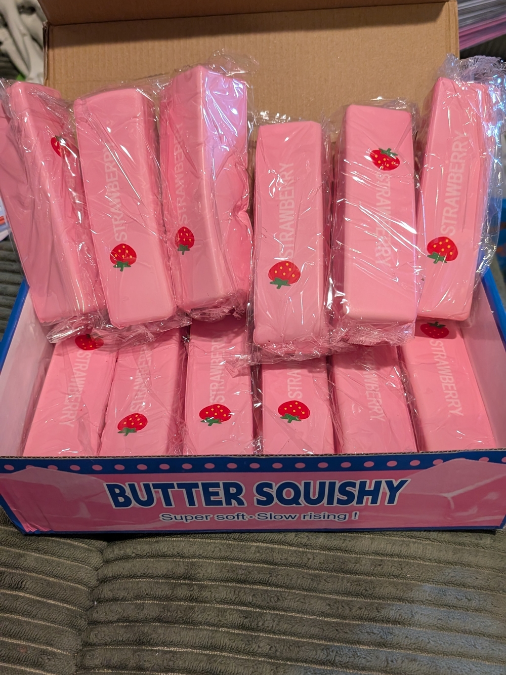 Case Of 12 Strawberry Butter Scented Squishys